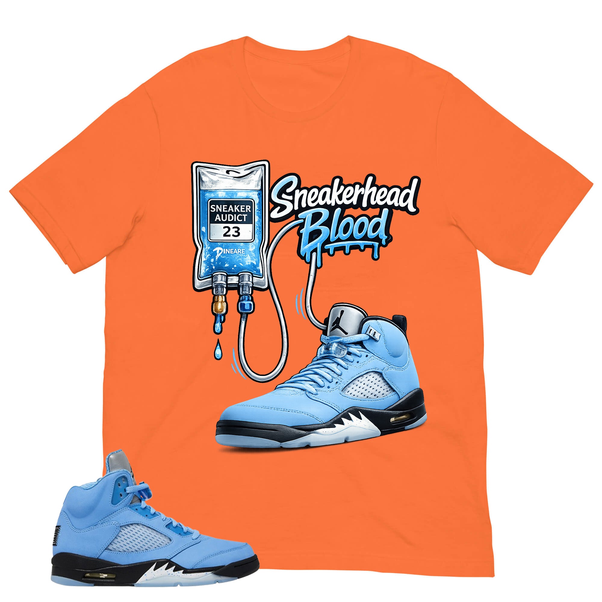 Graphic Tee Sneakerhead Shirt - to Matching Air Jordan 5 UNC | Zadago