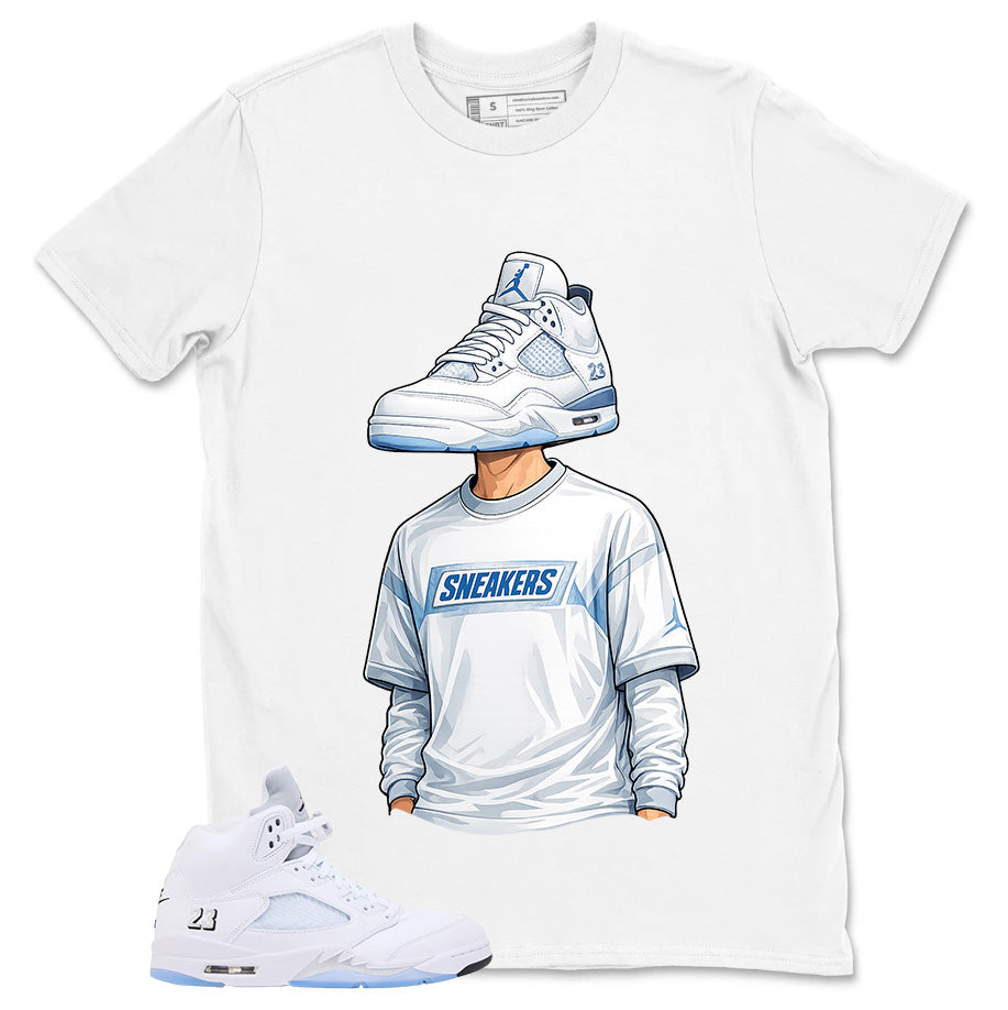 Graphic Tee Sneakerhead Shirt - to Matching Air Jordan 5 White Metallic | Zadago