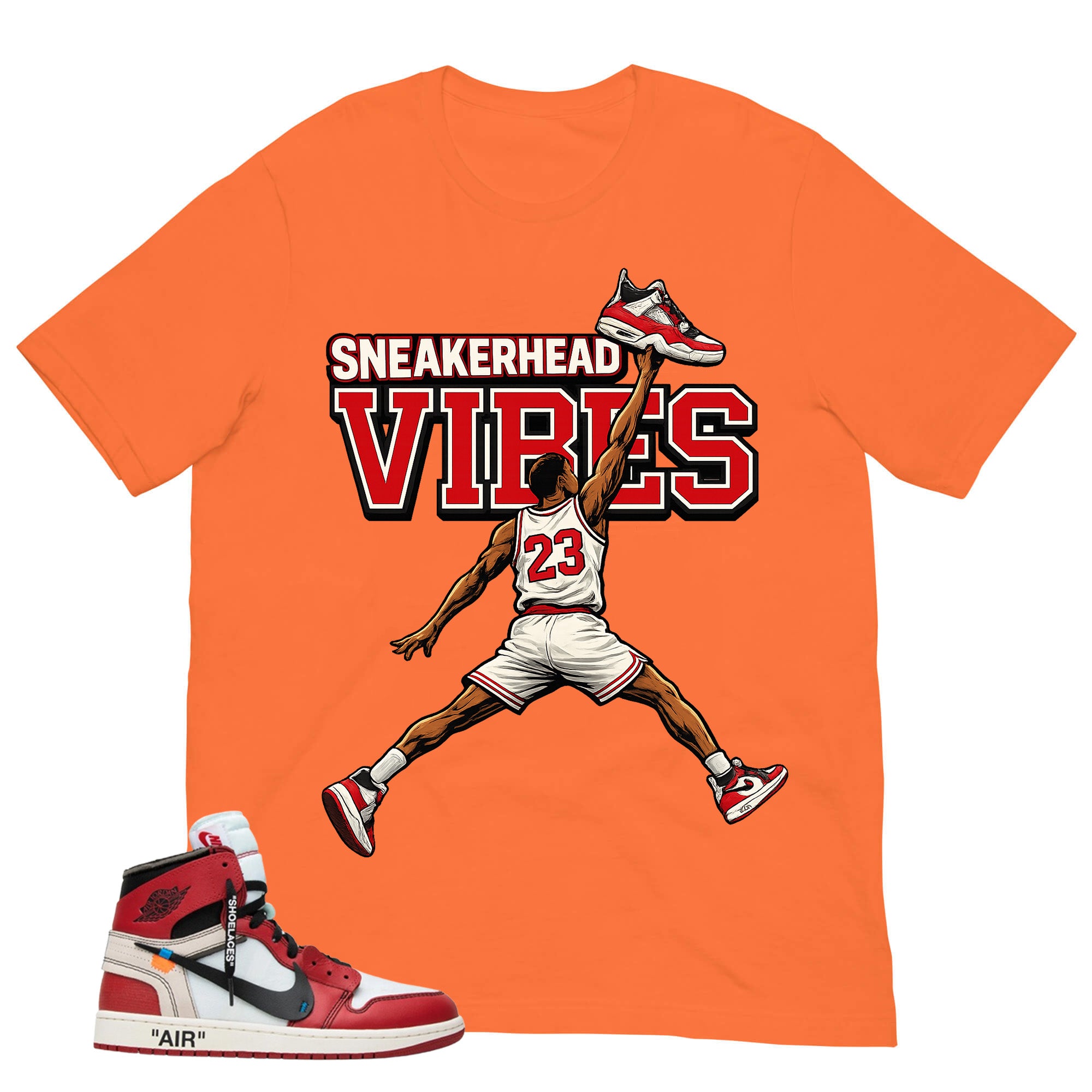 Graphic Tee Sneakerhead Vibes | Matching  Off-White x Air Jordan 1 Chicago | Zadago