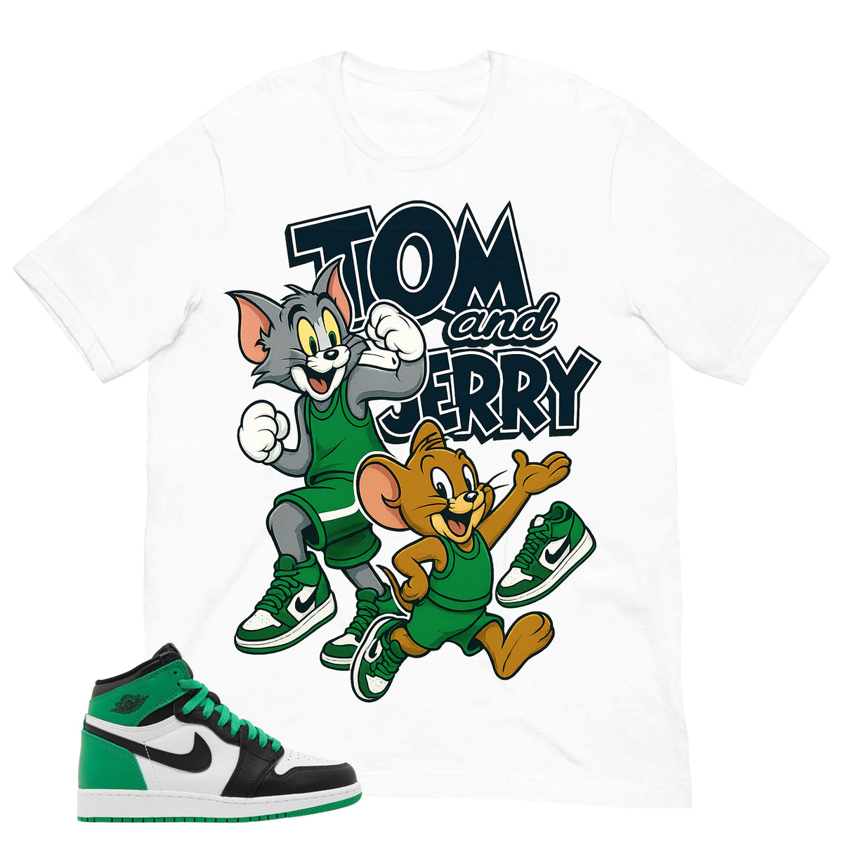 Graphic Tee T&J Shirt - to Matching Air Jordan 1 Lucky Green | Zadago