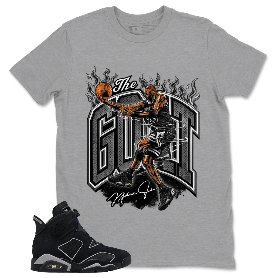 Graphic Tee The Goat Shirt - to Matching Air Jordan 6 Cap and Gown | Zadago