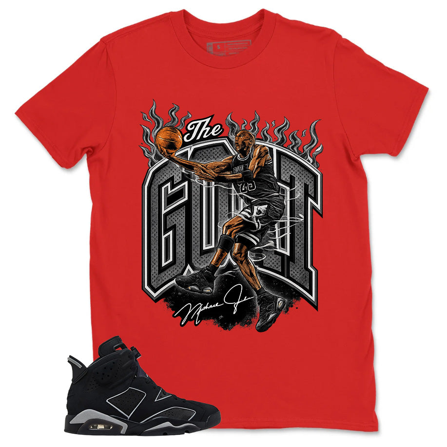 Graphic Tee The Goat Shirt - to Matching Air Jordan 6 Cap and Gown | Zadago