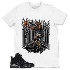 Graphic Tee The Goat Shirt - to Matching Air Jordan 6 Cap and Gown | Zadago