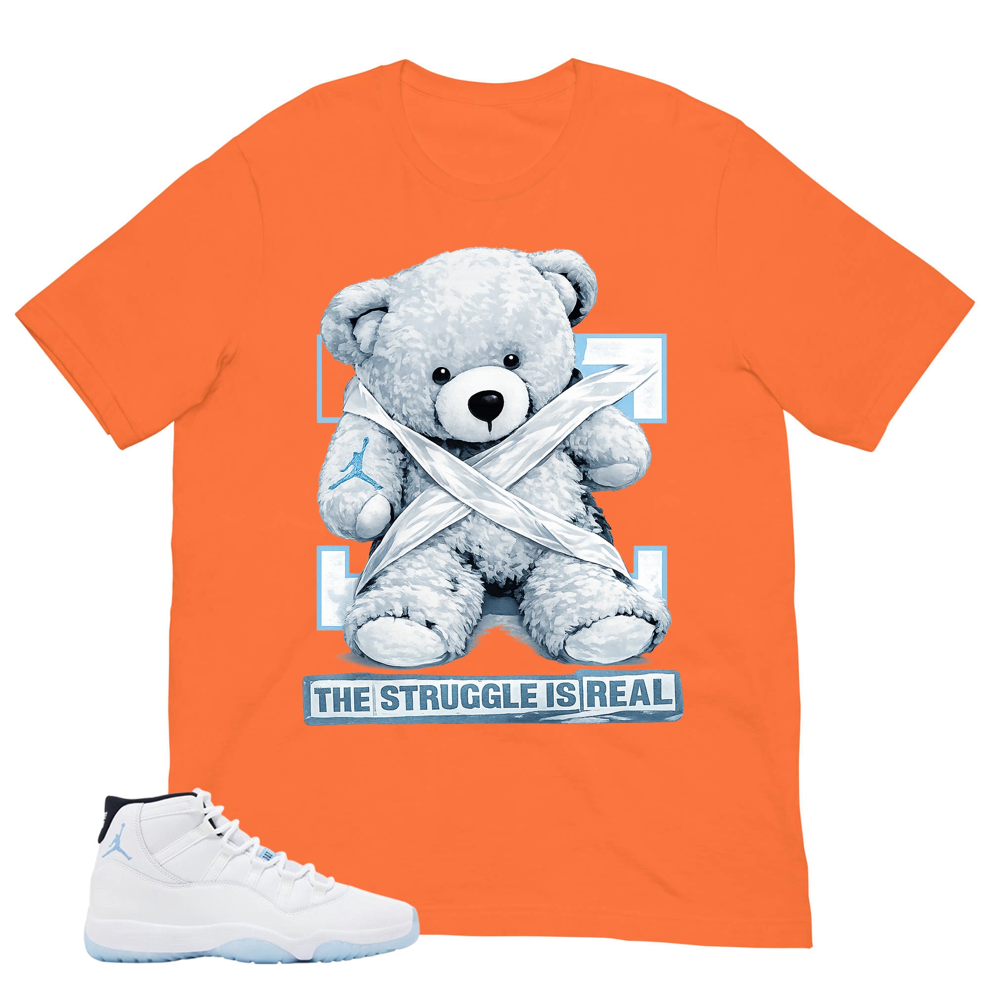 Graphic Tee The Struggle Is Real Shirt - to Matching Air Jordan 11 Legend Blue | Zadago