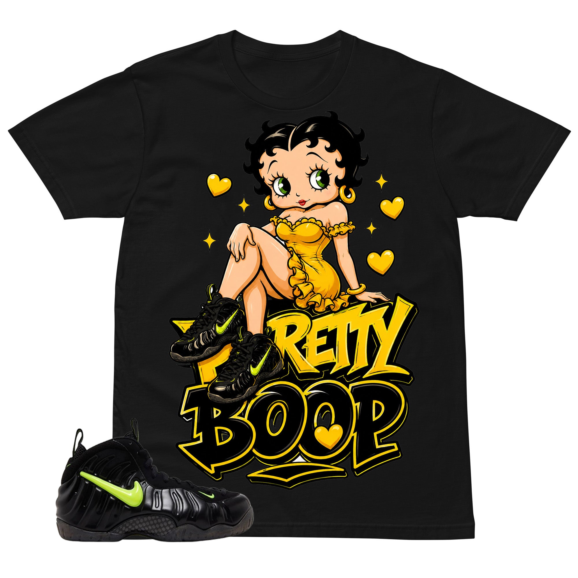 Graphic Tee to Match Air Foamposite Pro Voltage | Betty Boop Shirt | Zadago