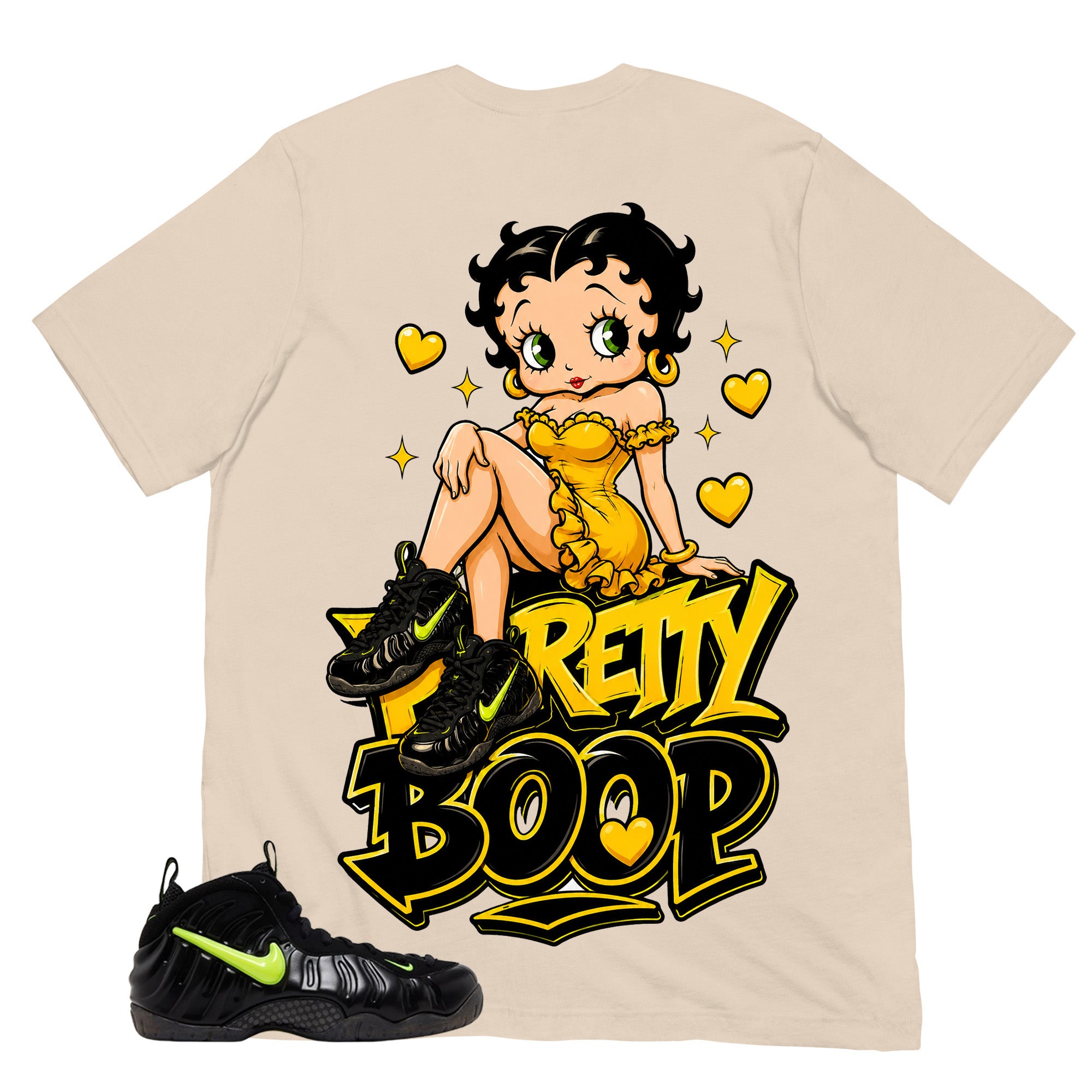 Graphic Tee to Match Air Foamposite Pro Voltage | Betty Boop Shirt | Zadago