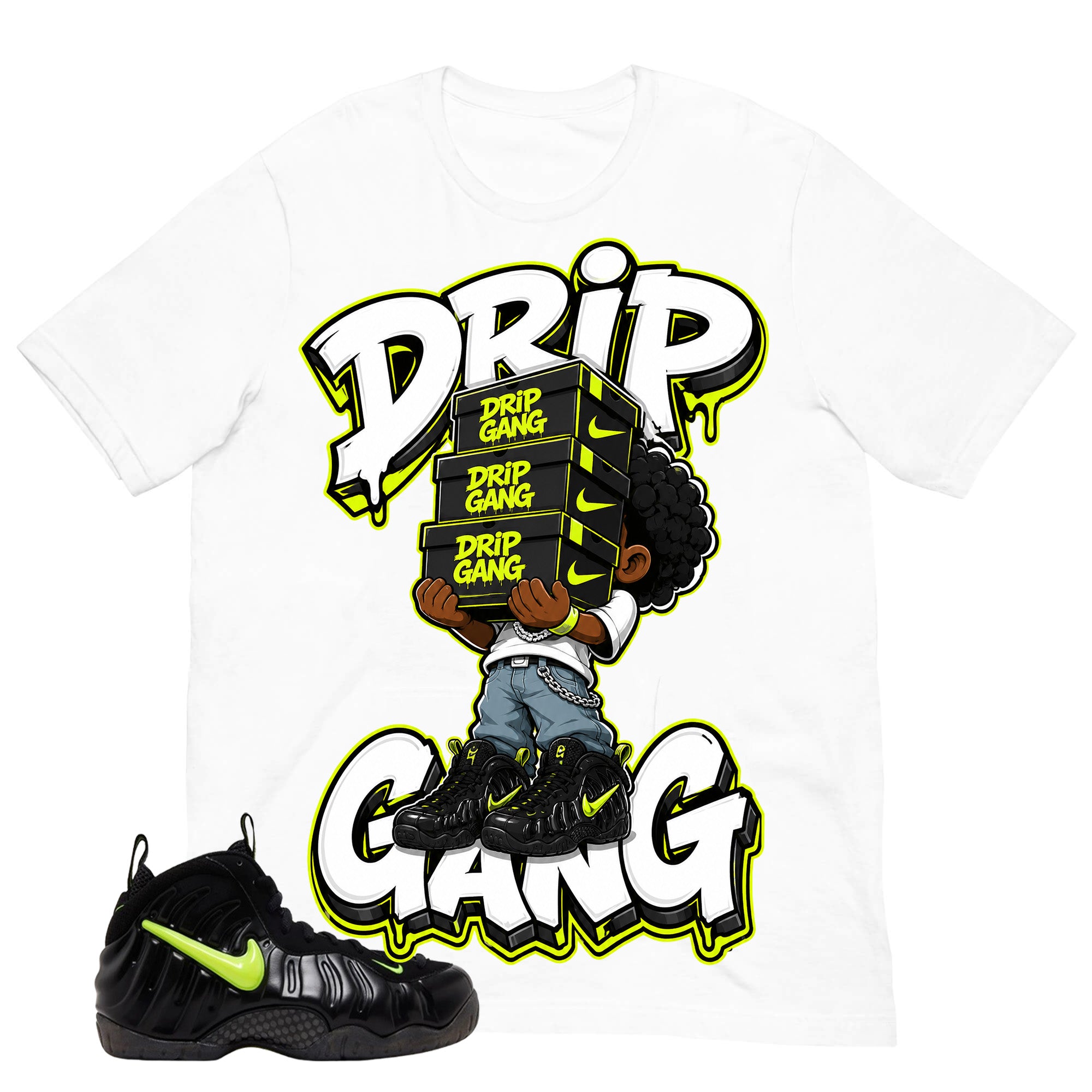 Graphic Tee to Match Air Foamposite Pro Voltage | Drip Gang Shirt | Zadago