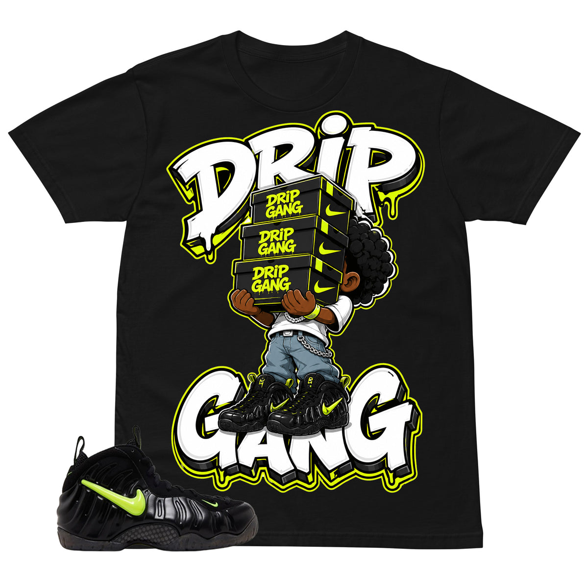 Graphic Tee to Match Air Foamposite Pro Voltage | Drip Gang Shirt | Zadago