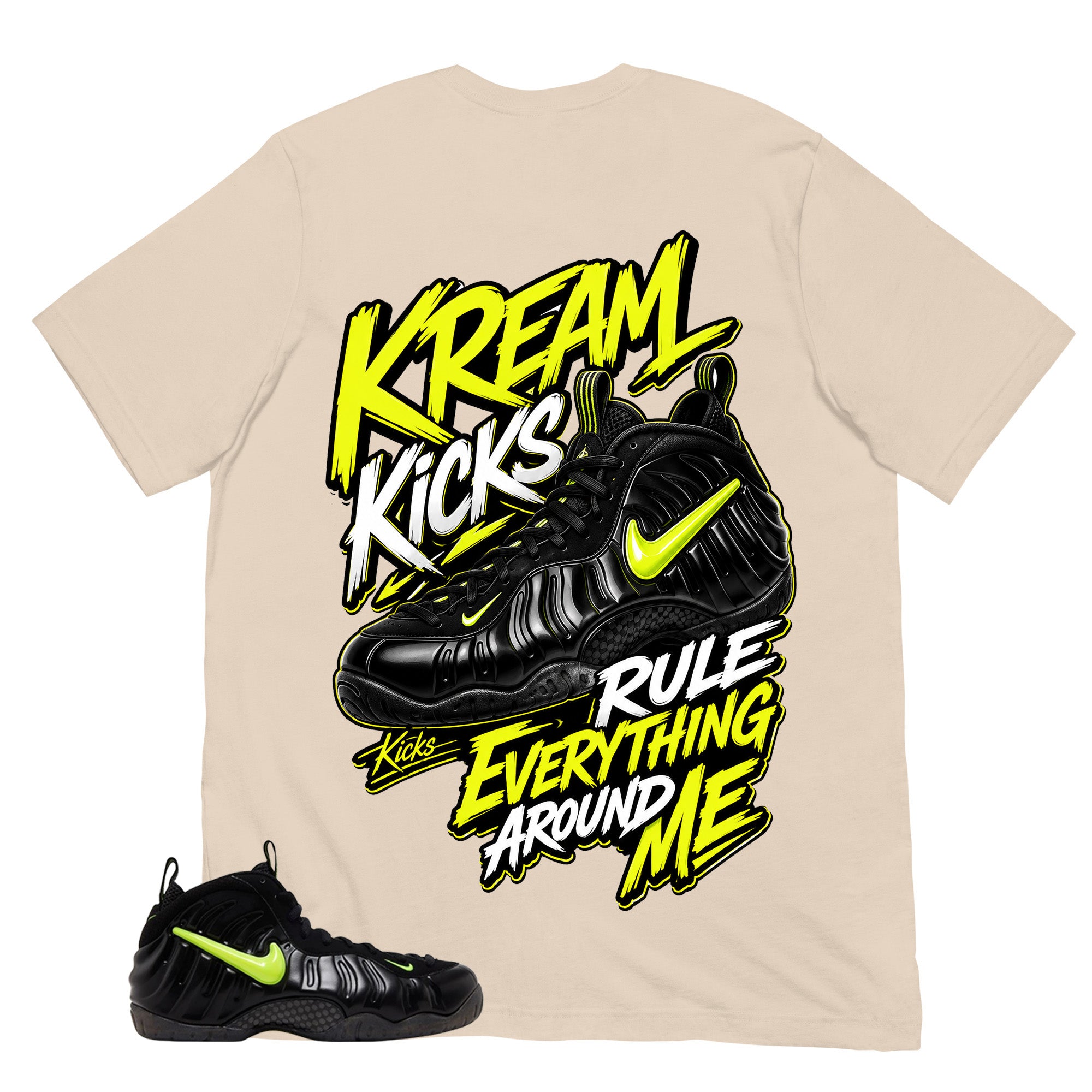 Graphic Tee to Match Air Foamposite Pro Voltage | Kream Kicks Shirt | Zadago