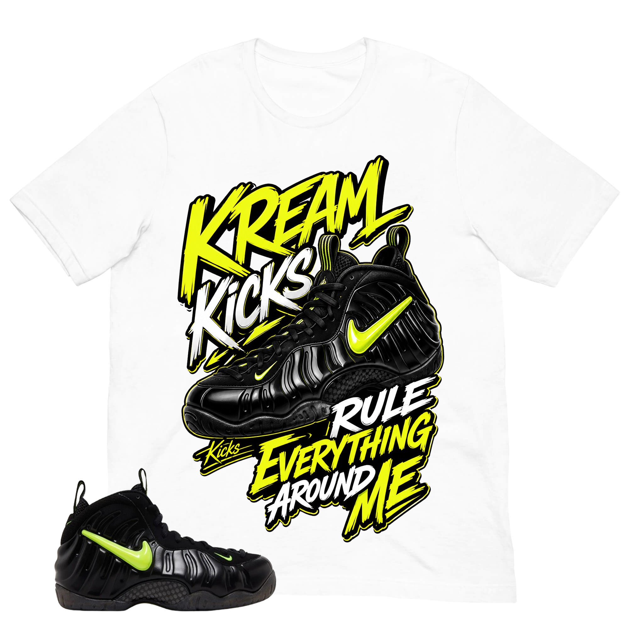 Graphic Tee to Match Air Foamposite Pro Voltage | Kream Kicks Shirt | Zadago