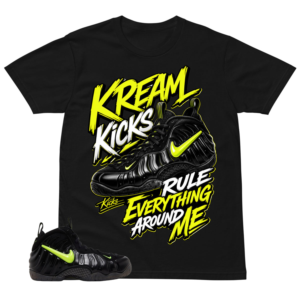 Graphic Tee to Match Air Foamposite Pro Voltage | Kream Kicks Shirt | Zadago