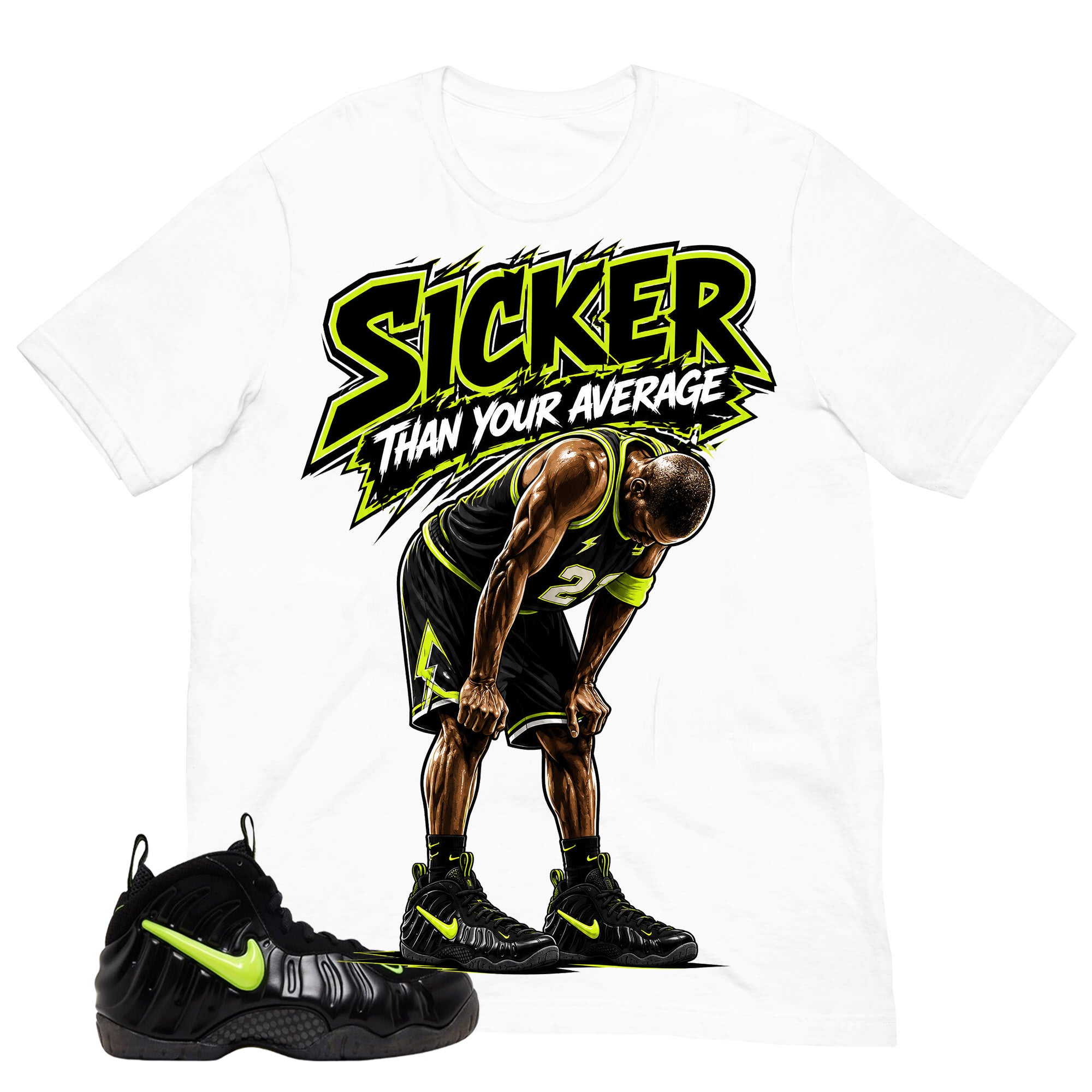 Graphic Tee to Match Air Foamposite Pro Voltage | Sicker Shirt | Zadago