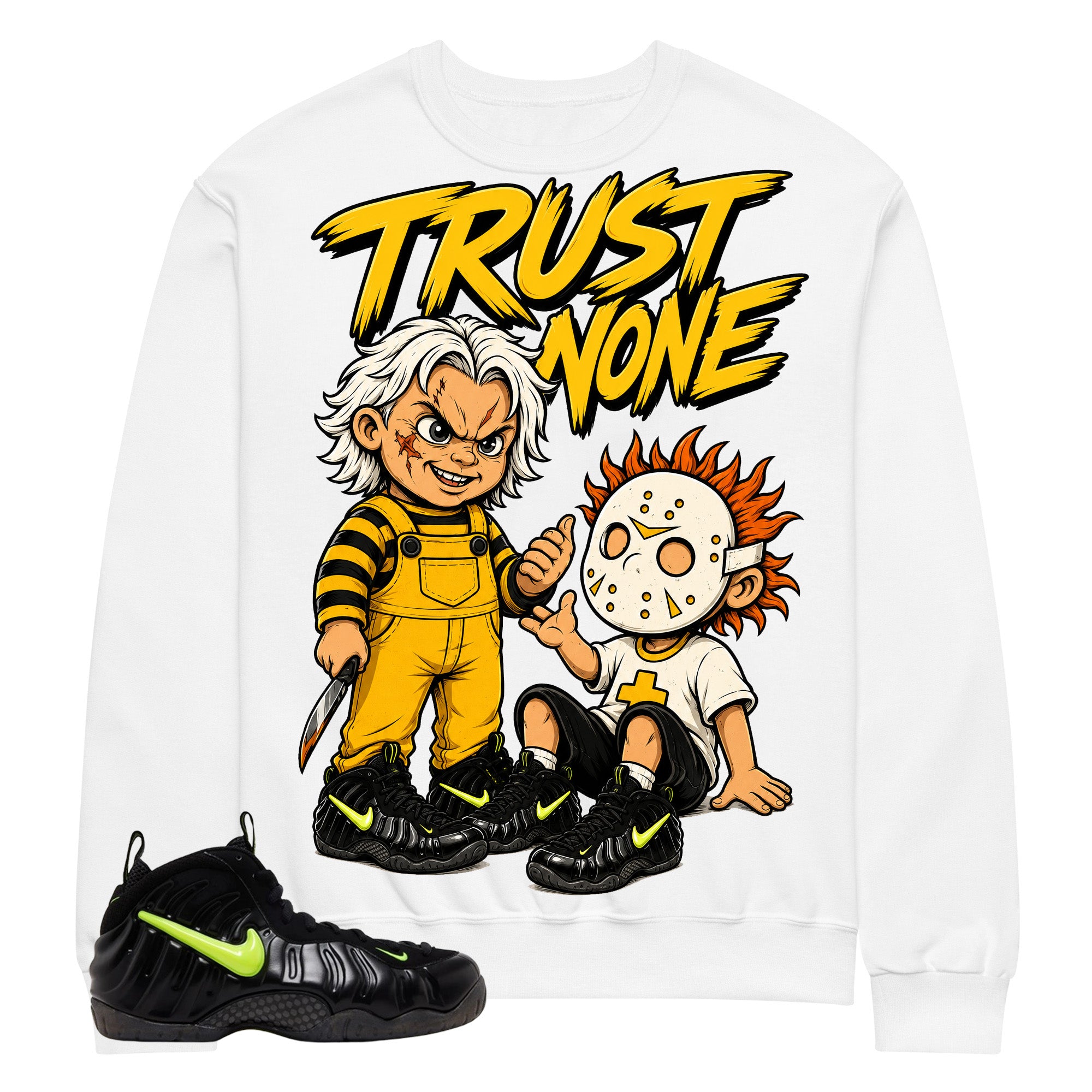 Graphic Tee to Match Air Foamposite Pro Voltage | Trust None Shirt | Zadago