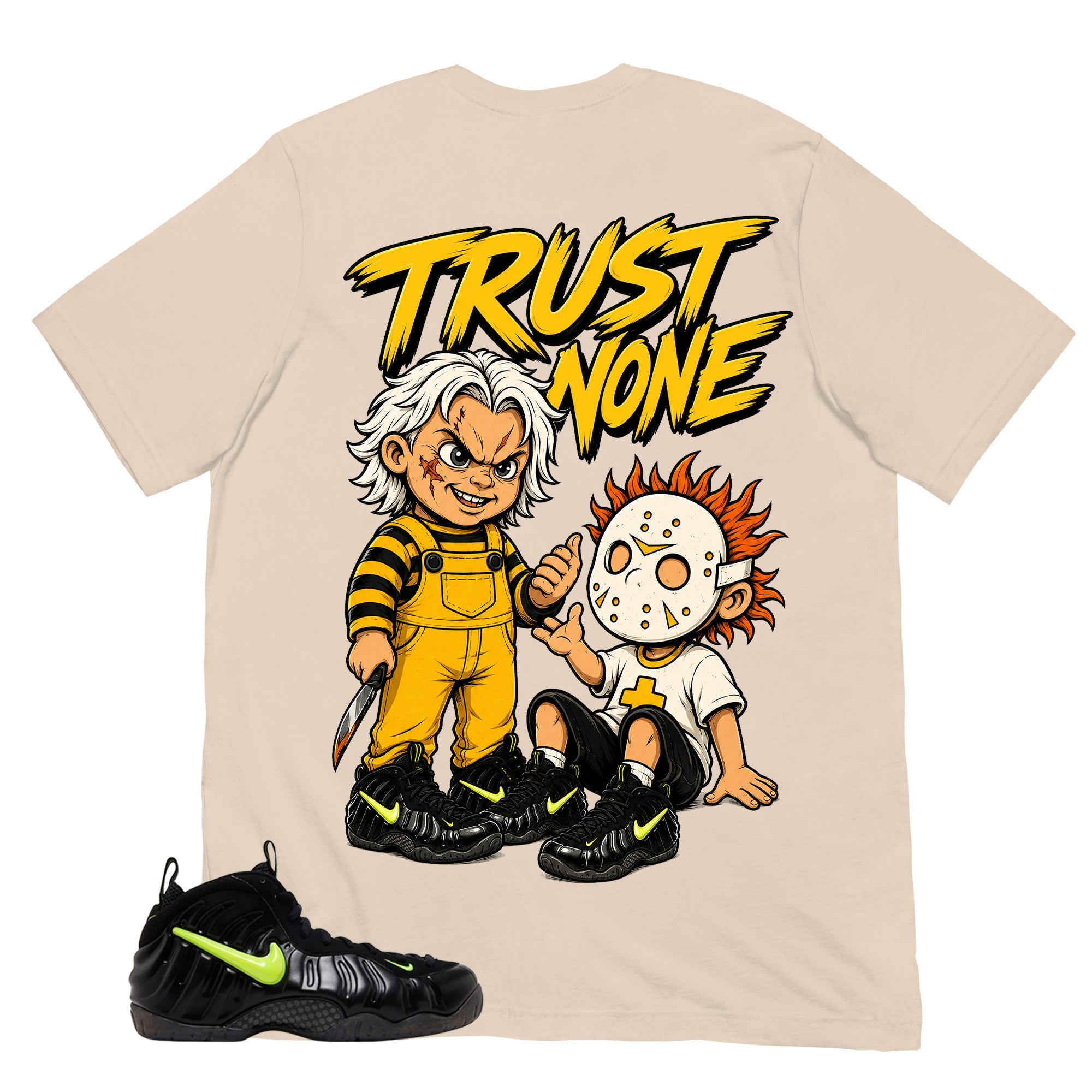Graphic Tee to Match Air Foamposite Pro Voltage | Trust None Shirt | Zadago