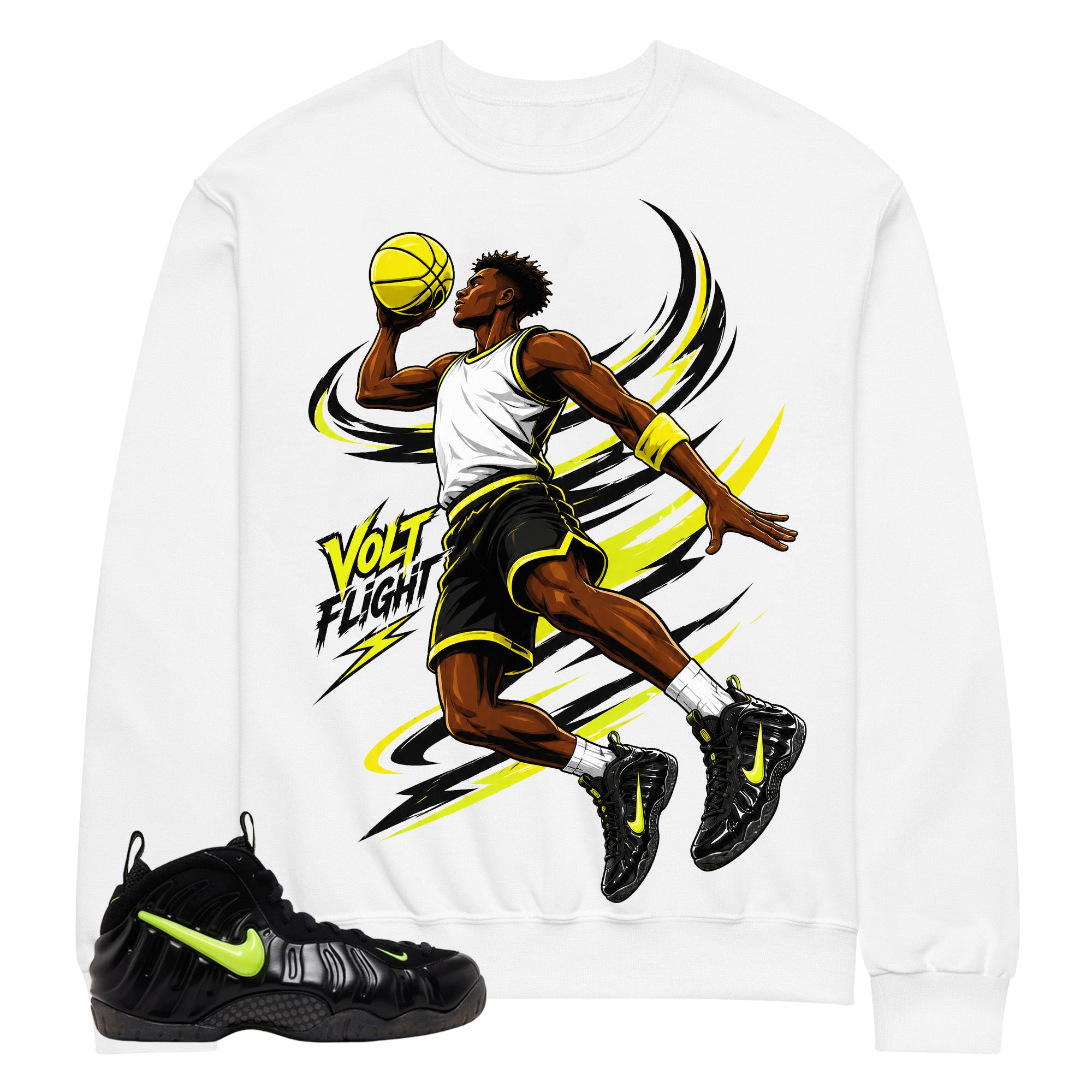 Graphic Tee to Match Air Foamposite Pro Voltage | Volt Flight Shirt | Zadago