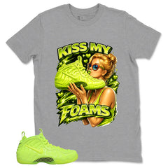 Graphic Tee to Match Air Foamposite Volt | Kiss My Foams Shirt | Zadago