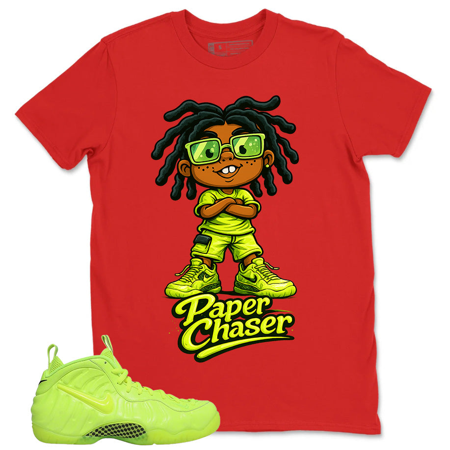Graphic Tee to Match Air Foamposite Volt | Paper Chaser Shirt | Zadago
