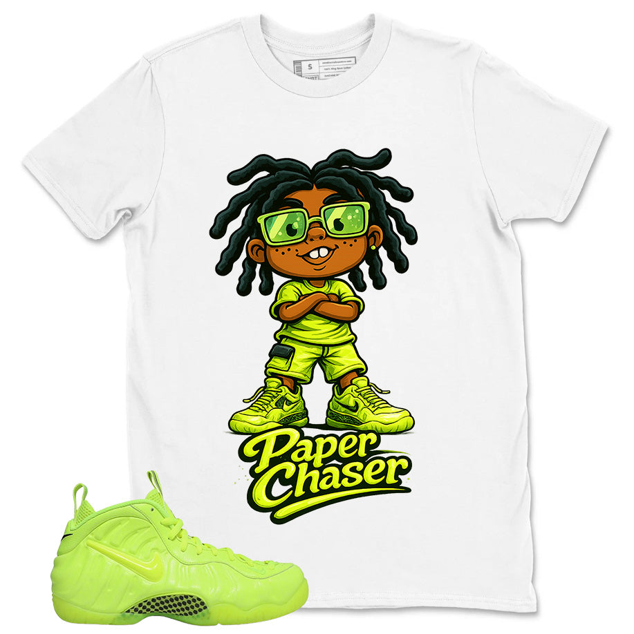 Graphic Tee to Match Air Foamposite Volt | Paper Chaser Shirt | Zadago