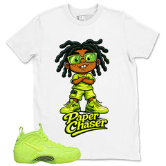 Graphic Tee to Match Air Foamposite Volt | Paper Chaser Shirt | Zadago