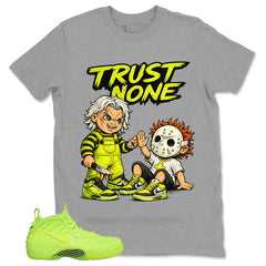 Graphic Tee to Match Air Foamposite Volt | Trust None Shirt | Zadago