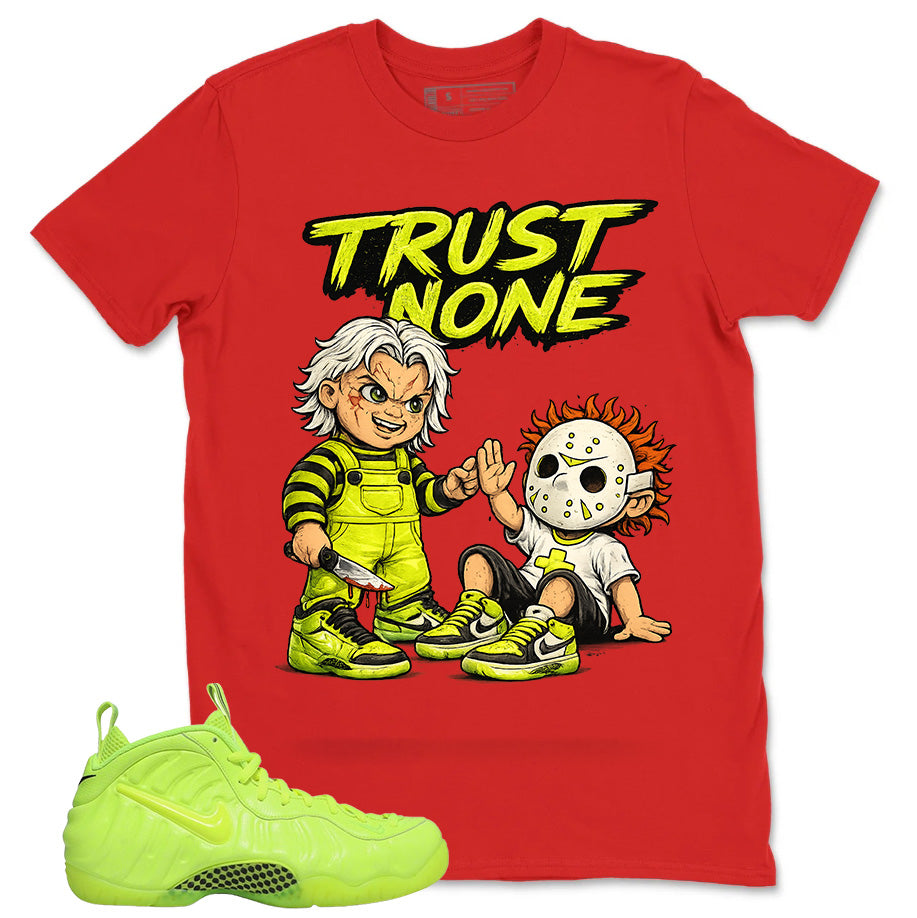 Graphic Tee to Match Air Foamposite Volt | Trust None Shirt | Zadago