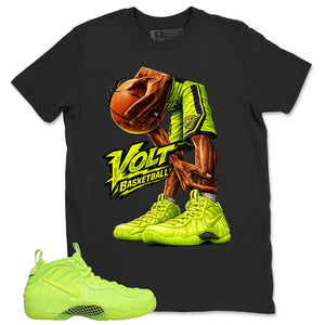 Graphic Tee to Match Air Foamposite Volt | Volt Basketball Shirt | Zadago