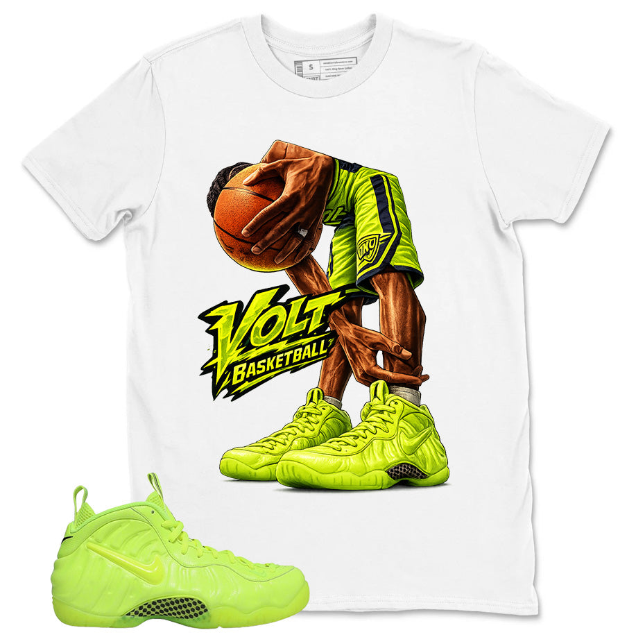 Graphic Tee to Match Air Foamposite Volt | Volt Basketball Shirt | Zadago