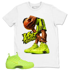 Graphic Tee to Match Air Foamposite Volt | Volt Basketball Shirt | Zadago