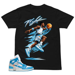 Graphic Tee to Match Air Jordan 1 Off White UNC | Flight Baller Shirt | Zadago