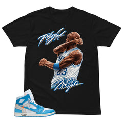 Graphic Tee to Match Air Jordan 1 Off White UNC | Flight Legend Shirt | Zadago