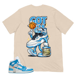 Graphic Tee to Match Air Jordan 1 Off White UNC | Got 'Em Bread Shirt | Zadago