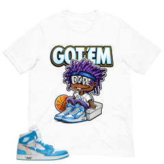 Graphic Tee to Match Air Jordan 1 Off White UNC | Got 'Em Dope Shirt | Zadago