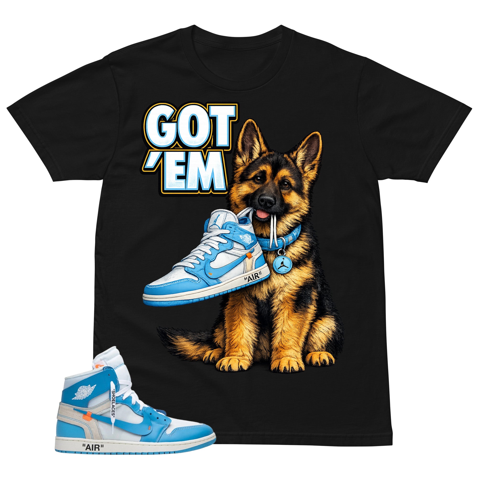 Graphic Tee to Match Air Jordan 1 Off White UNC | Got 'Em GS Shirt | Zadago