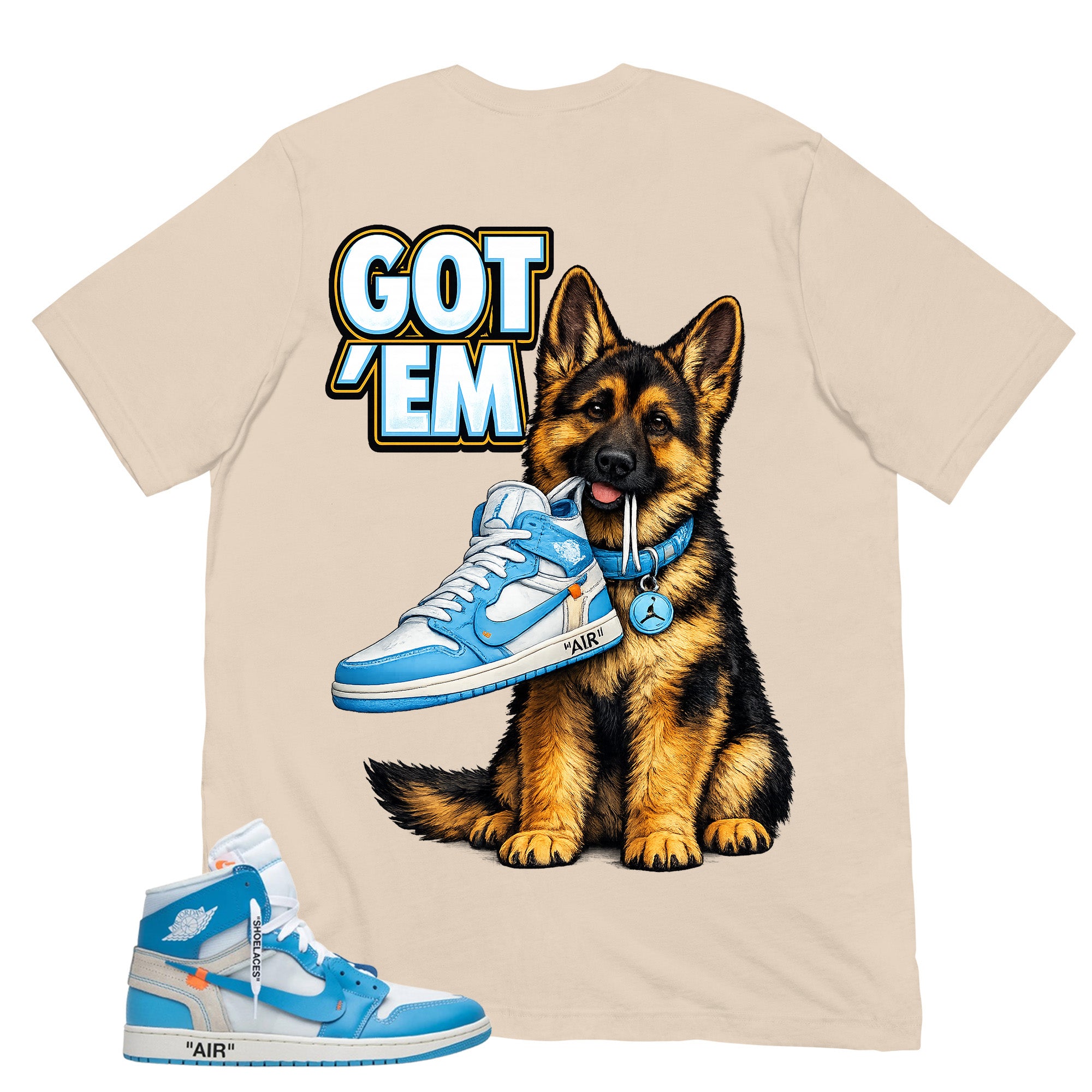 Graphic Tee to Match Air Jordan 1 Off White UNC | Got 'Em GS Shirt | Zadago