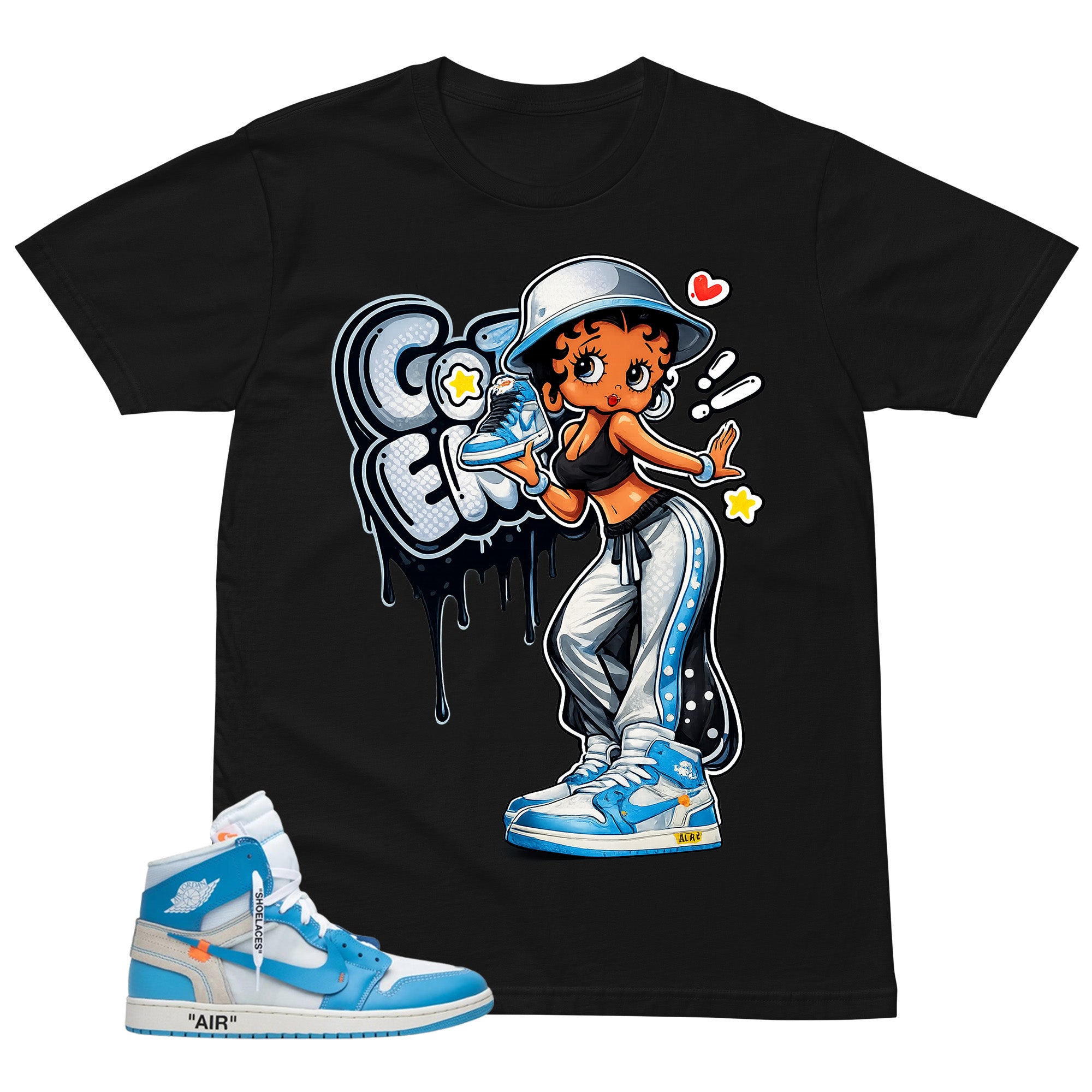 Graphic Tee to Match Air Jordan 1 Off White UNC | Got 'Em Lady Shirt | Zadago