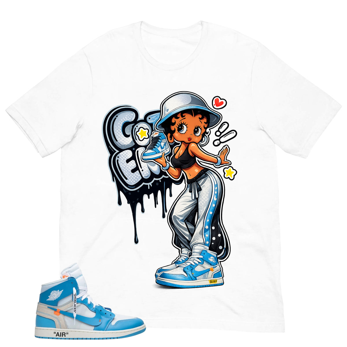 Graphic Tee to Match Air Jordan 1 Off White UNC | Got 'Em Lady Shirt | Zadago