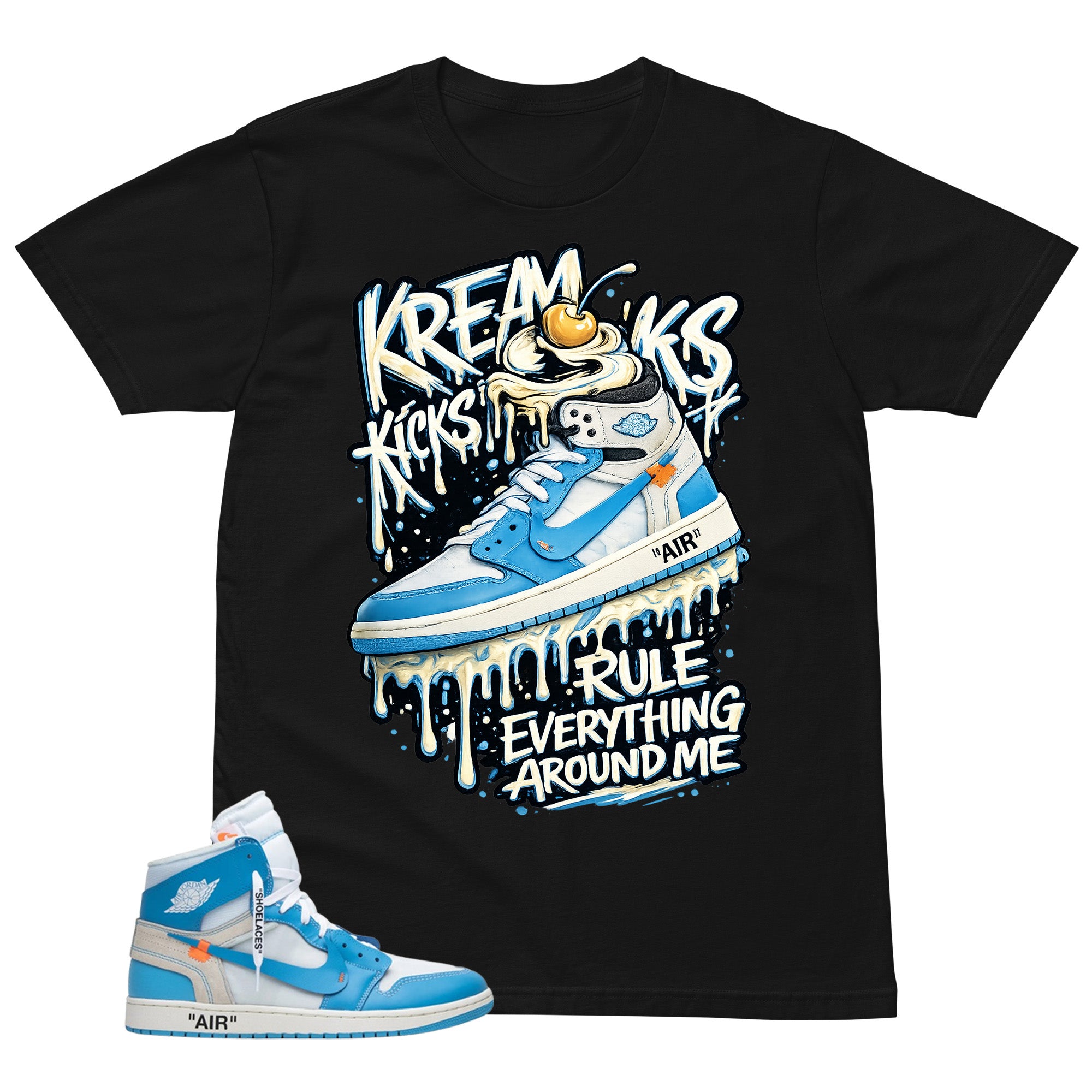 Graphic Tee to Match Air Jordan 1 Off White UNC | Kream Kicks Shirt | Zadago