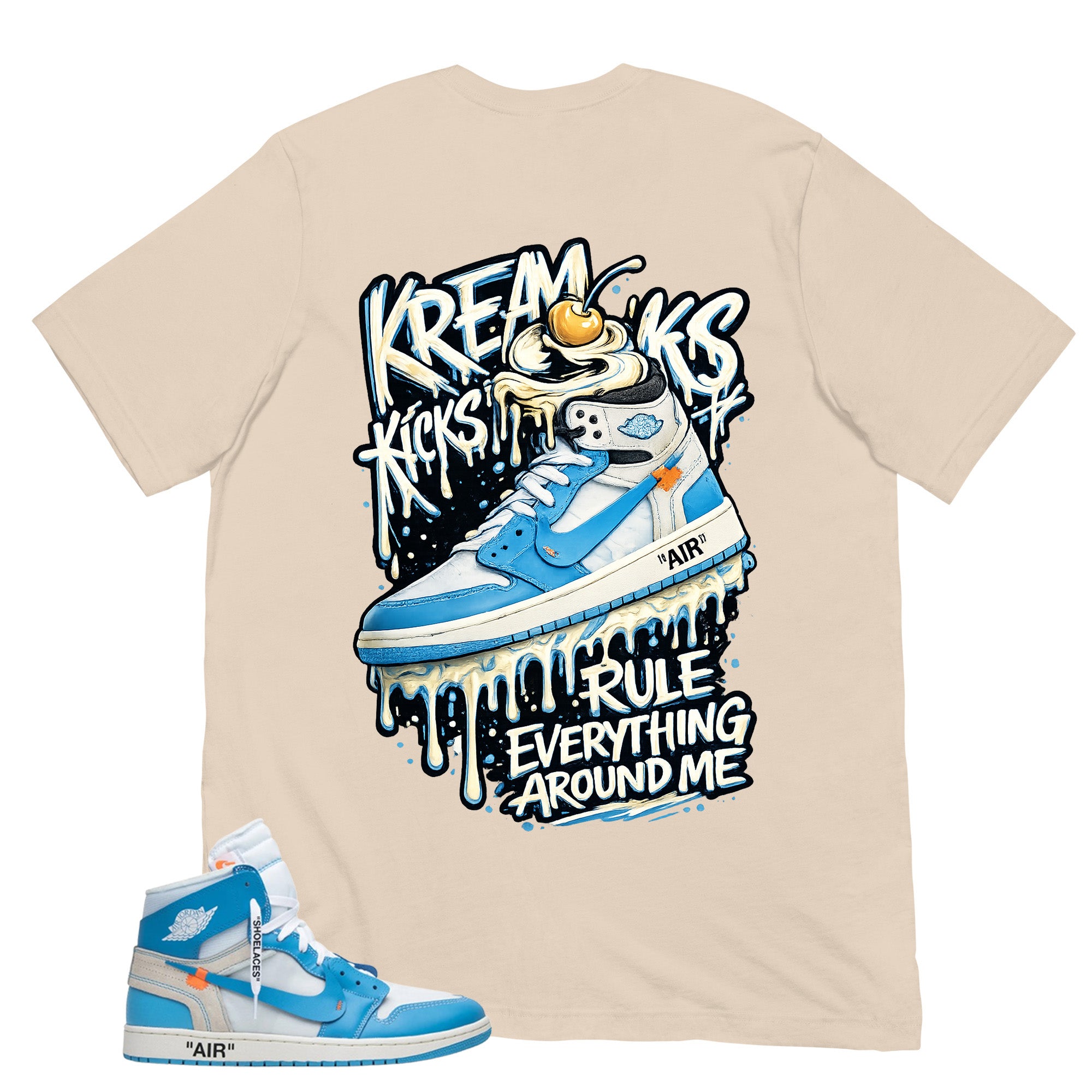 Graphic Tee to Match Air Jordan 1 Off White UNC | Kream Kicks Shirt | Zadago