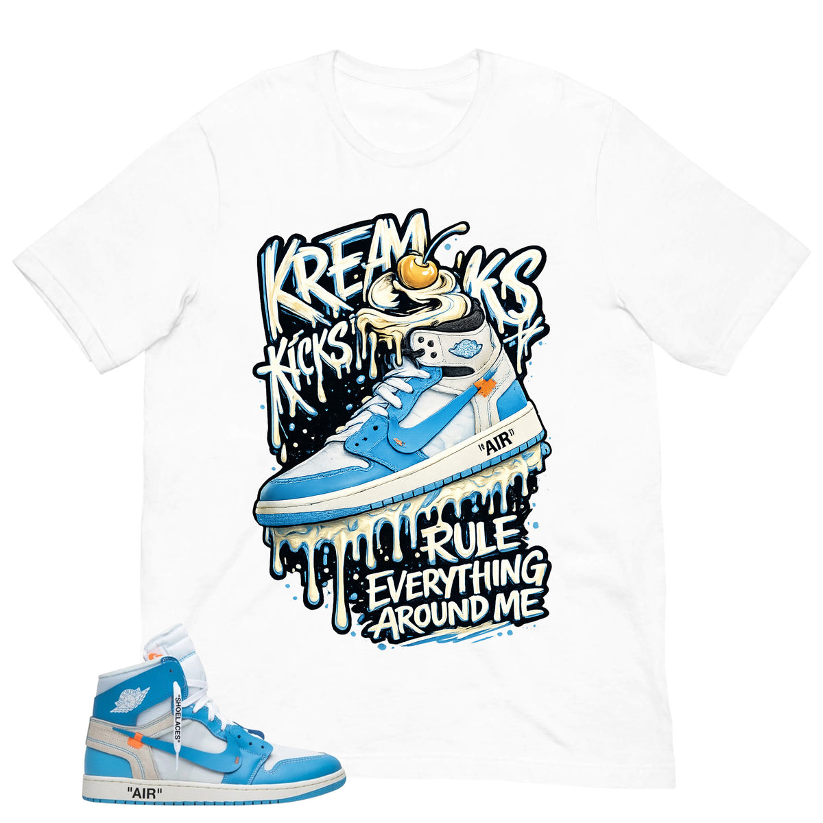 Graphic Tee to Match Air Jordan 1 Off White UNC | Kream Kicks Shirt | Zadago