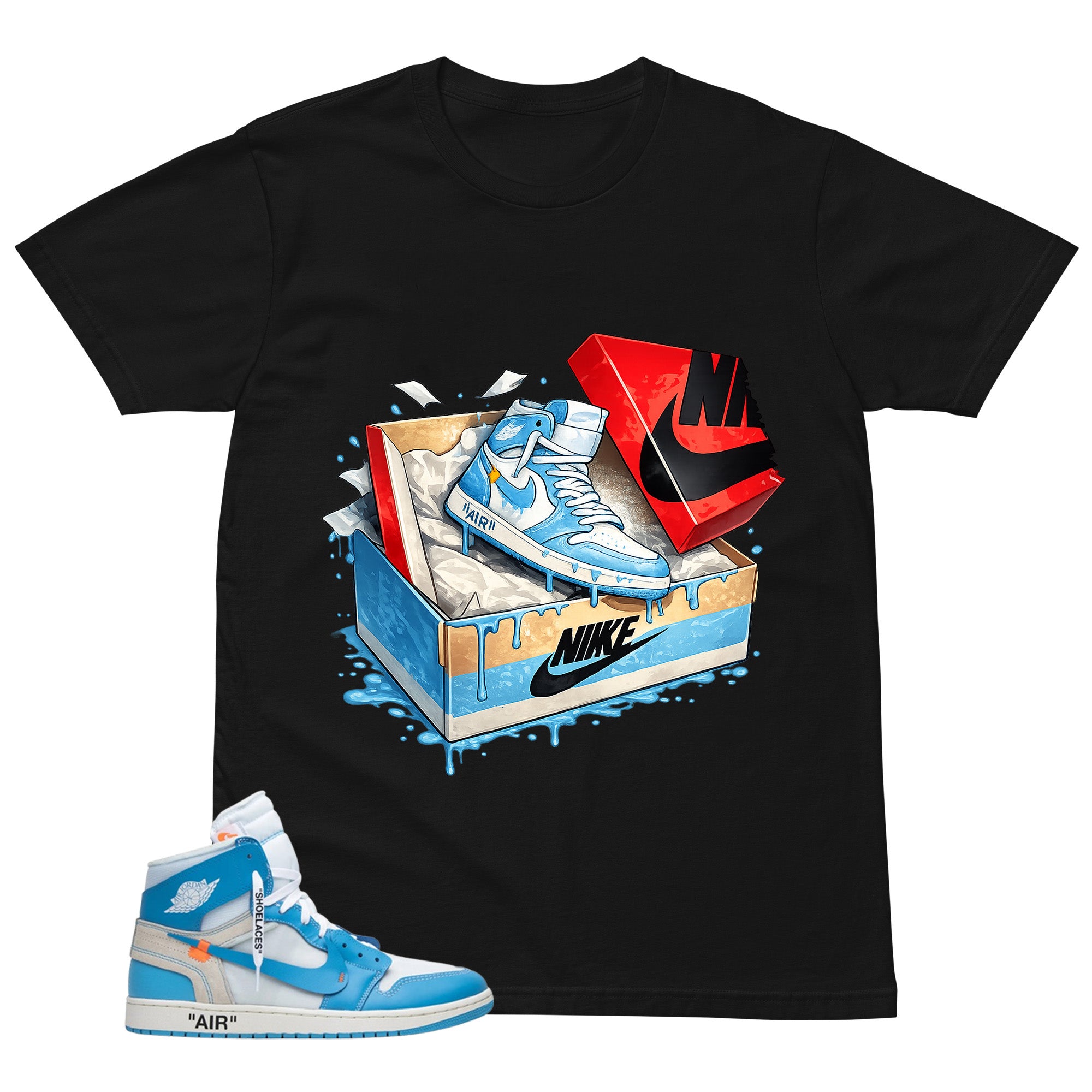Graphic Tee to Match Air Jordan 1 Off White UNC | New Kicks Shirt | Zadago