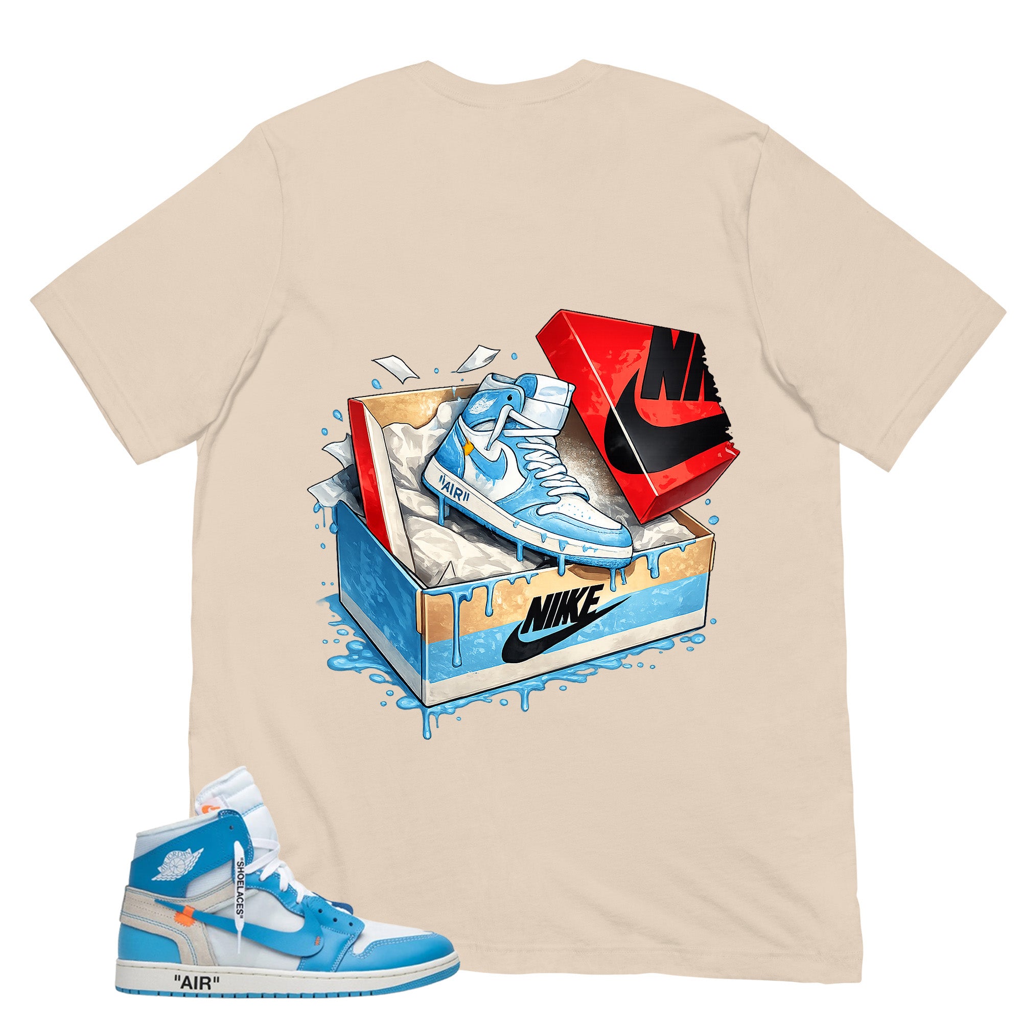 Graphic Tee to Match Air Jordan 1 Off White UNC | New Kicks Shirt | Zadago