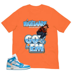 Graphic Tee to Match Air Jordan 1 Off White UNC | Nightmare On Elm Street Shirt | Zadago