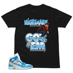 Graphic Tee to Match Air Jordan 1 Off White UNC | Nightmare On Elm Street Shirt | Zadago