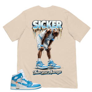 Graphic Tee to Match Air Jordan 1 Off White UNC | Sicker Shirt | Zadago