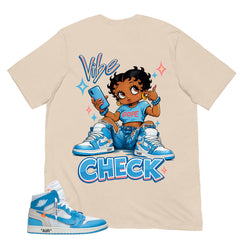 Graphic Tee to Match Air Jordan 1 Off White UNC | Vibe Check Shirt | Zadago