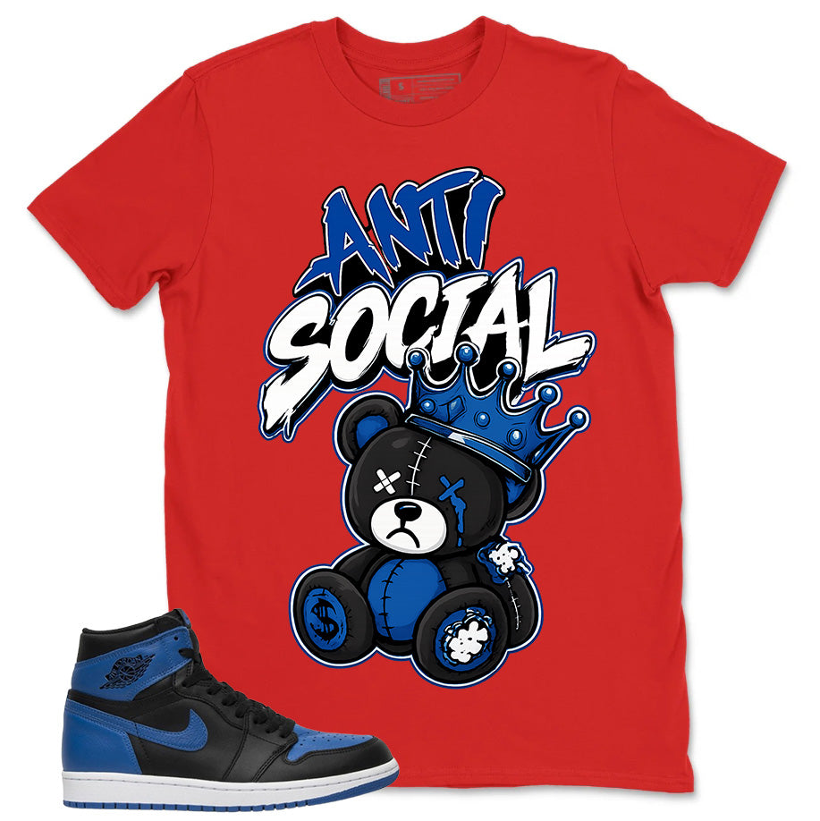 Graphic Tee to Match Air Jordan 1 Royal | Anti Social Shirt | Zadago