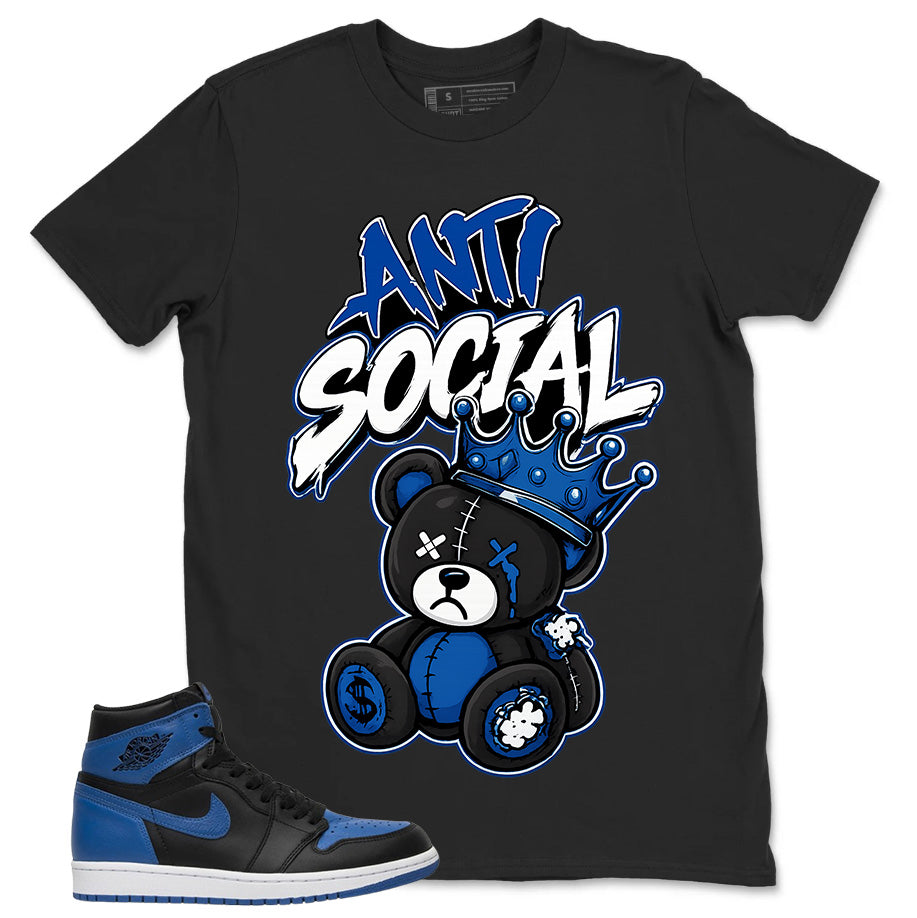 Graphic Tee to Match Air Jordan 1 Royal | Anti Social Shirt | Zadago