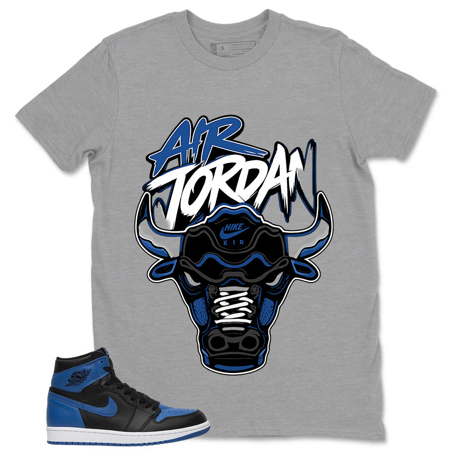 Graphic Tee to Match Air Jordan 1 Royal | Bull Head Shirt | Zadago
