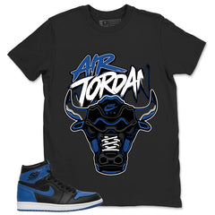 Graphic Tee to Match Air Jordan 1 Royal | Bull Head Shirt | Zadago
