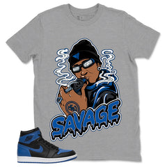 Graphic Tee to Match Air Jordan 1 Royal | Savage Shirt | Zadago